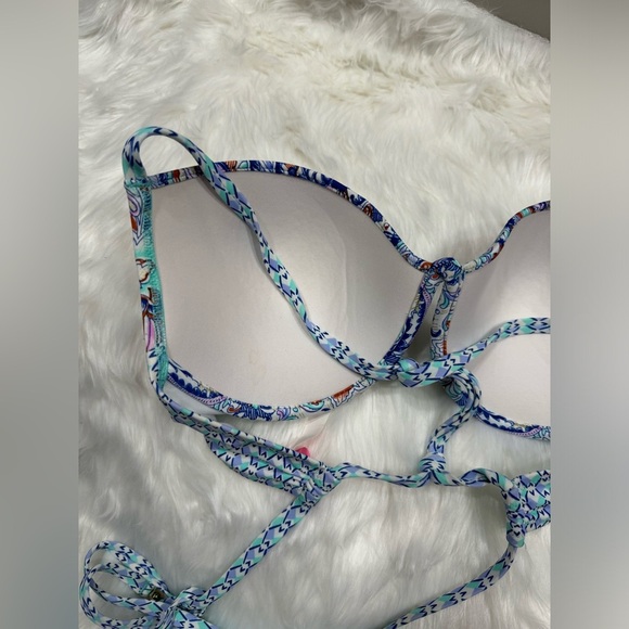 Victorias Secret Blue Paisley Strappy Swim Top - Picture 5 of 10